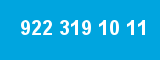 922 319 10 11 922 319 10 11